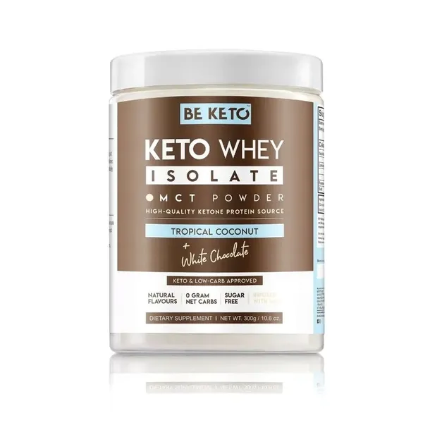 BeKeto IZOLAT BIAŁKA z Olejem MCT Kokos & Biała Czekolada 300g Be keto