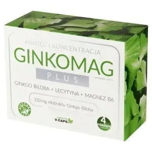Xenico Pharma GINKOMAG PLUS ekstrakt z miłorzębu japońskiego 120 kaps.