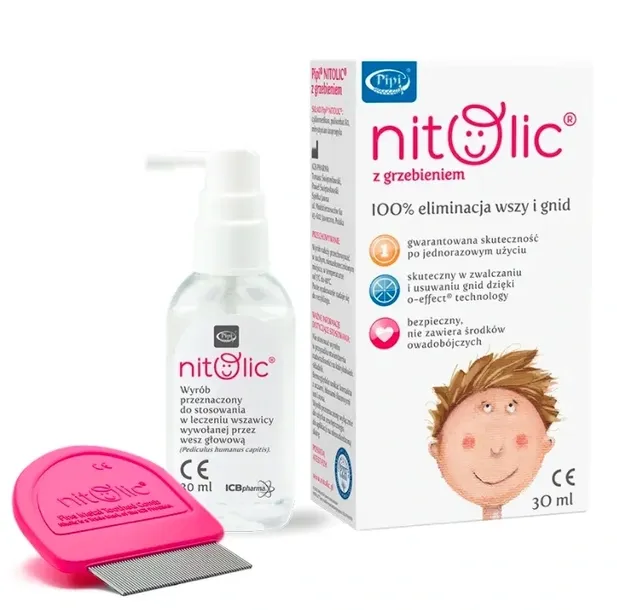 Preparat przeciw wszawicy z grzebieniem ICB Pharma Pipi Nitolic SPRAY 30 ml