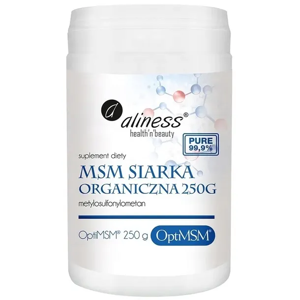 Aliness MSM SIARKA ORGANICZNA Stawy Kości Kolagen Proszek 250g