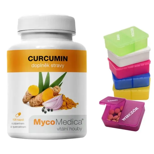 MycoMedica CURCUMIN Zdrowa wątroba Serce Układ nerwowy 120 kaps. + GRATIS
