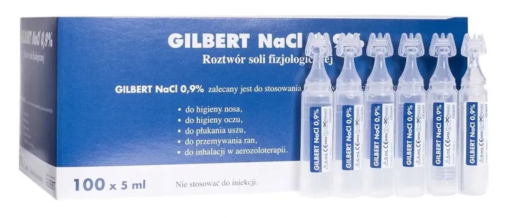 ZESTAW 100 x SÓL FIZJOLOGICZNA GILBERT 100 x 5ml Dla DZIECI I DOROSŁYCH