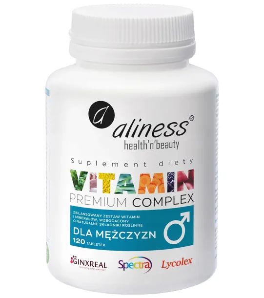VITAMIN PREMIUM COMPLEX DLA MĘŻCZYZN Aliness Witaminy I Minerały 120 tabl.