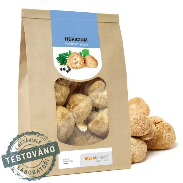 MycoMedica HERICIUM UKŁAD POKARMOWY I NERWOWY suszony grzyb 100g.