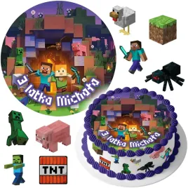 mega-zestaw-oplatek-na-tort-piksele-minecraft-8szt-postaci-tekst