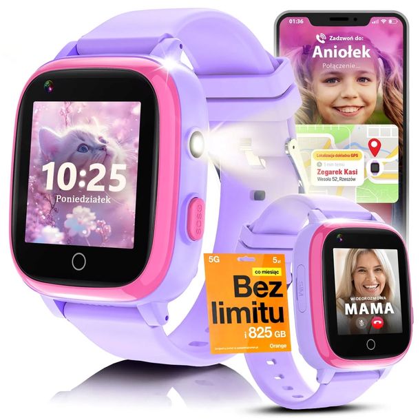 SMARTWATCH DZIECIĘCY ZEGAREK TELEFON GPS SMS ROZMOWY GRY NAUKA ANGIELSKIEGO