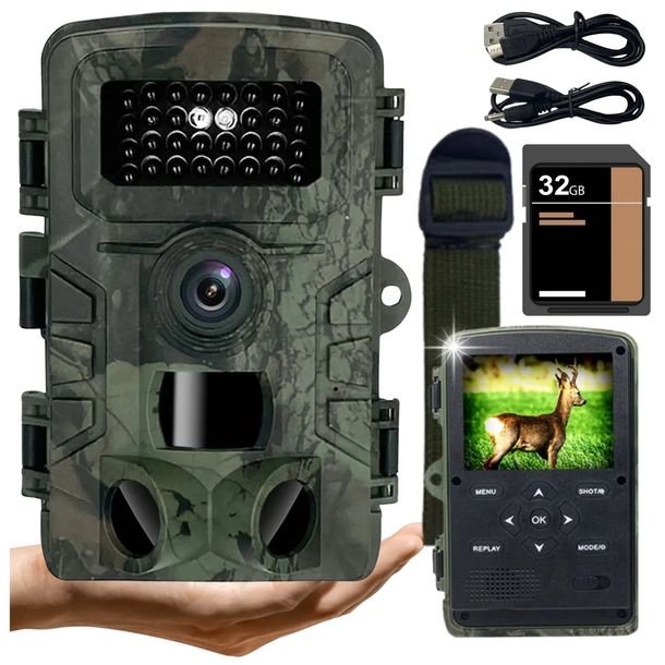 Fotopułapka IR Kamera Leśna POLSKIE MENU FHD 50Mpx + KARTA MICROSD 32GB