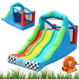 dmuchany-zamek-triple-slide-trampolina-3-zjezdzalnie-wspinaczka-bezpieczny