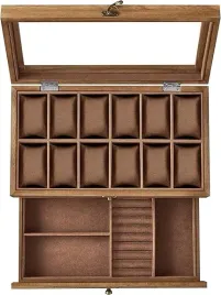 pudelko-na-zegarki-drewniane-12-komorek-dwupoziomowe-etui-z-szuflada