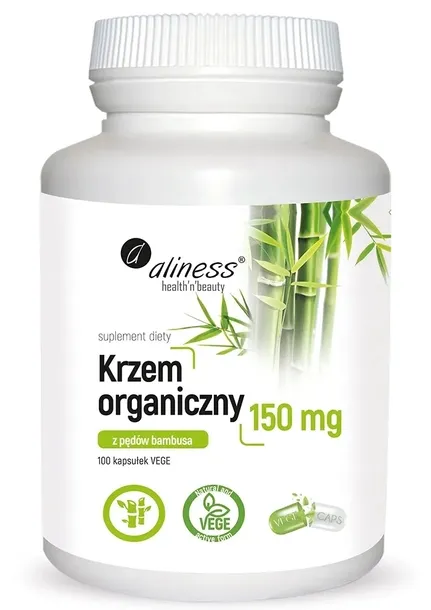 Aliness Krzem Organiczny z Pędów Bambusa 150 mg Na skórę 100 kapsułek VEGE