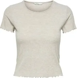 top-damski-bluzeczka-tshirt-przylegajacy-rozmiar-s-only-jasny-bez