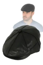 stylowy-modny-elegancki-czarny-meski-kaszkiet-skorzany-czapka-k233a