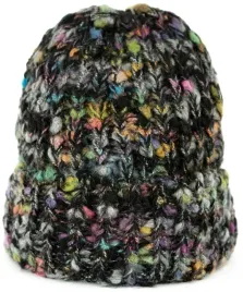 czapka-zimowa-damska-multicolor-boucle-gruba-beanie-czarny