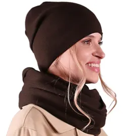 komplet-damski-zestaw-polski-czapka-z-kominem-modny-kolor-brazowy