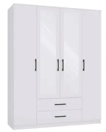 stylowa-elegancka-szafa-do-sypialni-bialy-z-2-szufladami-uchylne-drzwiczki