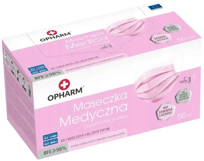 MASECZKI OPHARM MEDYCZNE RÓŻOWE 50 SZT. TYP IIR