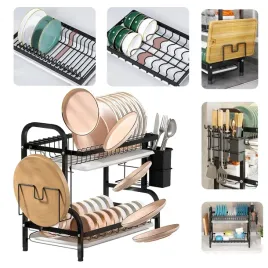 suszarka-do-naczyn-dwupoziomowa-ociekacz-czarny-suszarka-stojaca