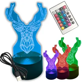 lampka-nocna-jelen-3d-led-rgb-kolory-pilot-prezent-dla-mysliwego