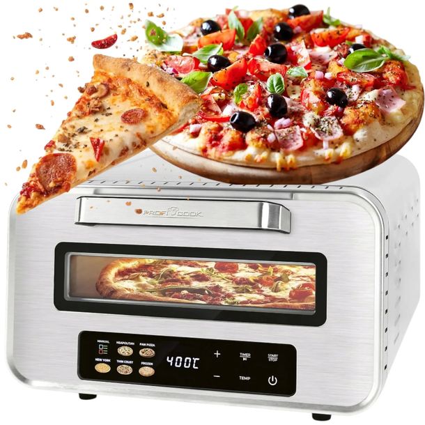 PIEC DO PIZZY 400°C MINI PIEKARNIK 2100W CYFROWY WYŚWIETLACZ PIZZA