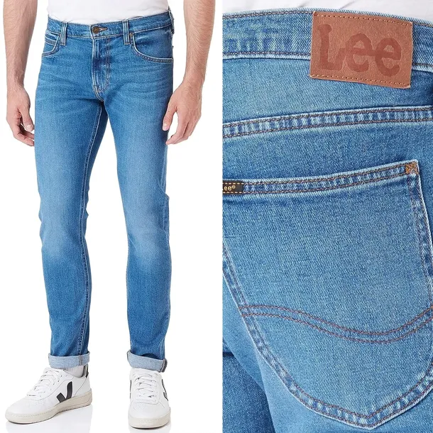 Spodnie jeansowe męskie Lee Luke slim Blue Shadow Mid mocno zwężane W30 L32