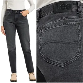 lee-rider-jeans-black-szare-lekko-zwezane-damskie-spodnie-jeansowe-w30-l31
