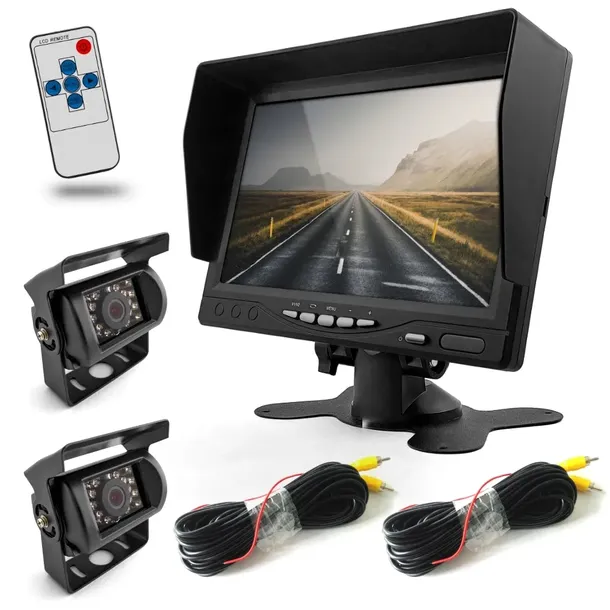 Monitor Ekran Bus 2 Kamery Cofania bez Linii TIR
