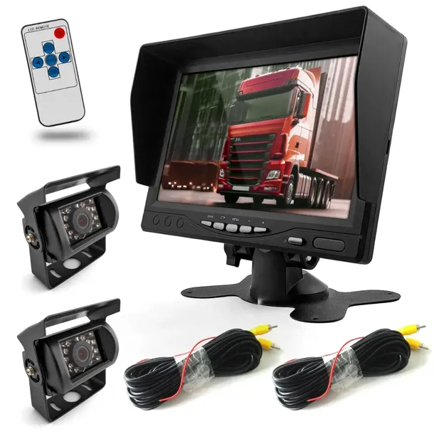 MONITOR BUS TIR 2xKAMERA COFANIA KABEL15M PILOT IR LED