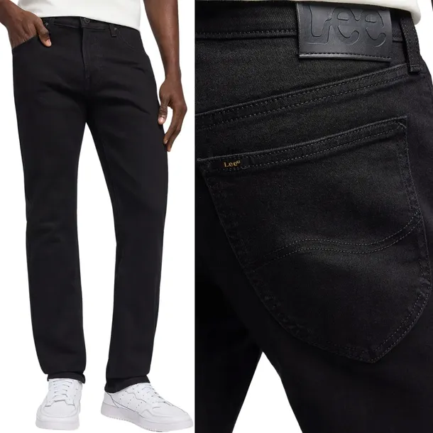 Lee Daren Black Rinse DżINS proste czarne męskie spodnie jeansowe W33 L30