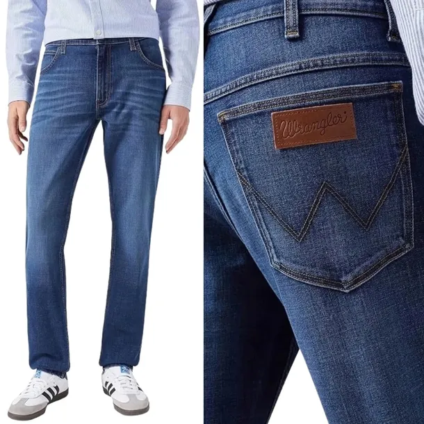 Wrangler Athletic Fit regular tapered elastyczne spodnie jeansowe W34 L32