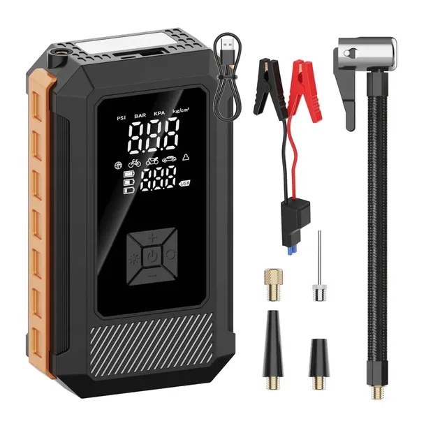 URZĄDZENIE ROZRUCHOWE Z KOMPRESOREM CAR JUMP STARTER POWERBANK 8000MAH 800A