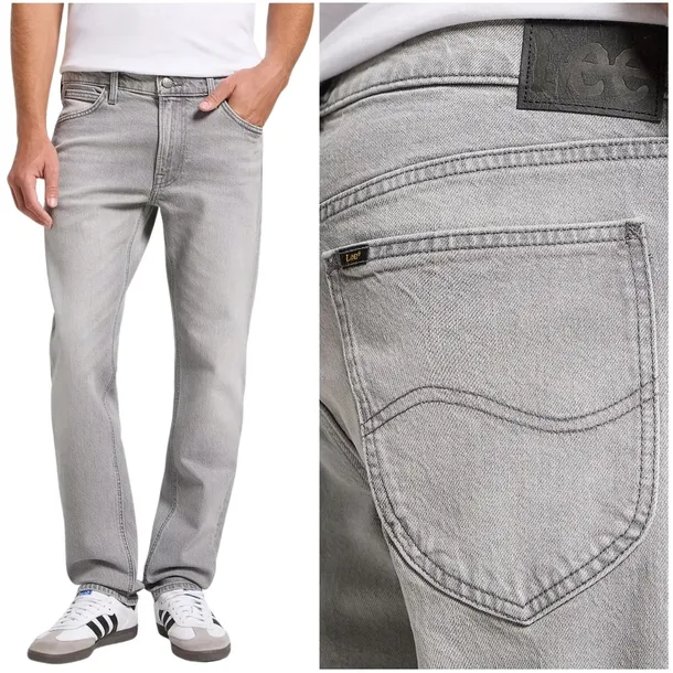 Spodnie jeansowe męskie Lee Daren Zip Fly Engineer szare proste W32 L32
