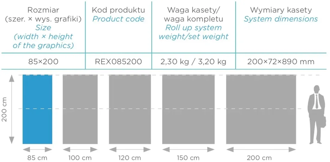 kaseta-rollup-exclusive-85-cm-stan-nowy