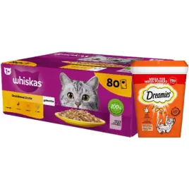 zestaw-whiskas-drobiowa-uczta-w-galaretce-80x-85g-dreamies-350g