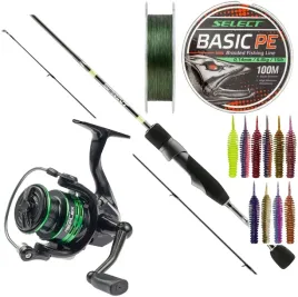 kompletny-zestaw-na-okonia-select-sprint-192-4-kolowrotek-plecionka-gumy