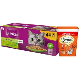 zestaw-whiskas-mix-smakow-w-galaretce-40x-85g-dreamies-350g