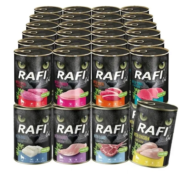 Karma mokra dla kota RAFI CAT Dolina Noteci mix 4 smaków 48x400g