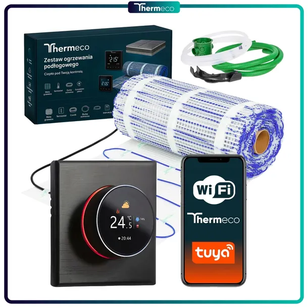 mata-grzewcza-grzejna-pod-plytki-termostat-wifi-zestaw-thermeco-h20-15m2-stan-nowy-powierzchnia-grzewcza-15-m
