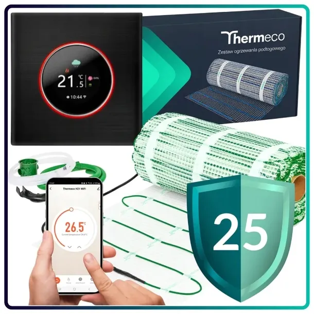 mata-grzejna-grzewcza-pod-plytki-termostat-wifi-zestaw-thermeco-h20-24m2-stan-nowy-rodzaj-elektryczne