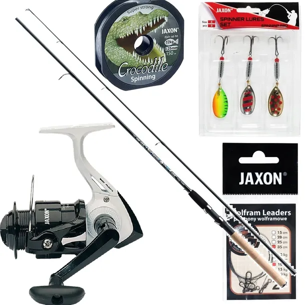 SPINNING JAXON TENESA SPIN 270 CM WĘDKA + KOŁOWROTEK + ŻYŁKA + AKCESORIA