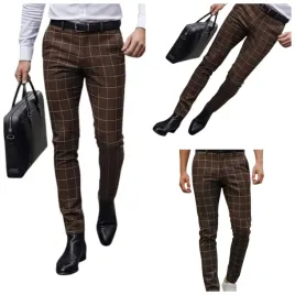 spodnie-wizytowe-braz-czekolada-krata-materialowe-dopasowane-sportowo-34-l