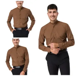 koszula-slim-brazowa-bawelna-stojka-lycra-sportowa-elegancka-wizytowa-r-xl