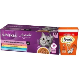 zestaw-whiskas-adult-aromatyczna-mieszanka-w-sosie-40x-85g-dreamies-350g