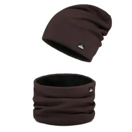 czapka-zimowa-meska-na-polarze-komin-brazowy
