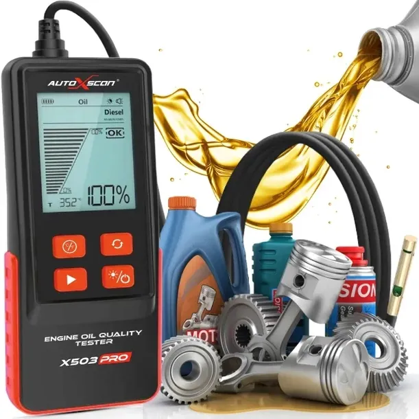 TESTER CYFROWY MIERNIK JAKOŚĆI OLEJU SILNIKOWEGO Z SONDĄ AUTOXSCAN X503PRO