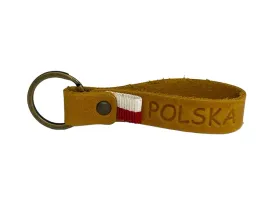 pamiatka-z-polski-brelok-skorzany-polska-zolty