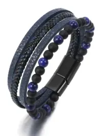 bransoletka-meska-skorzana-21cm-z-kamieniem-lapis-lazuli