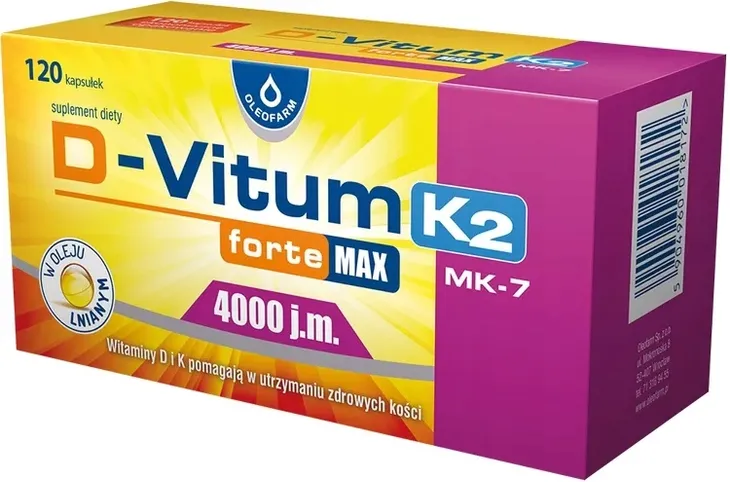 D-Vitum Forte Max 4000 j.m. K2, 120 kapsułek
