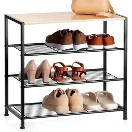 regal-na-buty-3-poziomy-metal-czarny-polka-bambus-60-x-30-x-57-cm