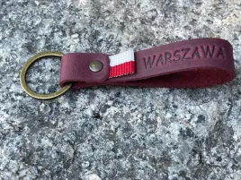 brelok-skorzany-warszawa-pamiatka-bordowy-recznie-robiony