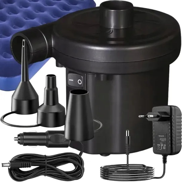 POMPKA ELEKTRYCZNA DO MATERACA BASENU 2W1 230V 12V 50W 3 KOŃCÓWKI